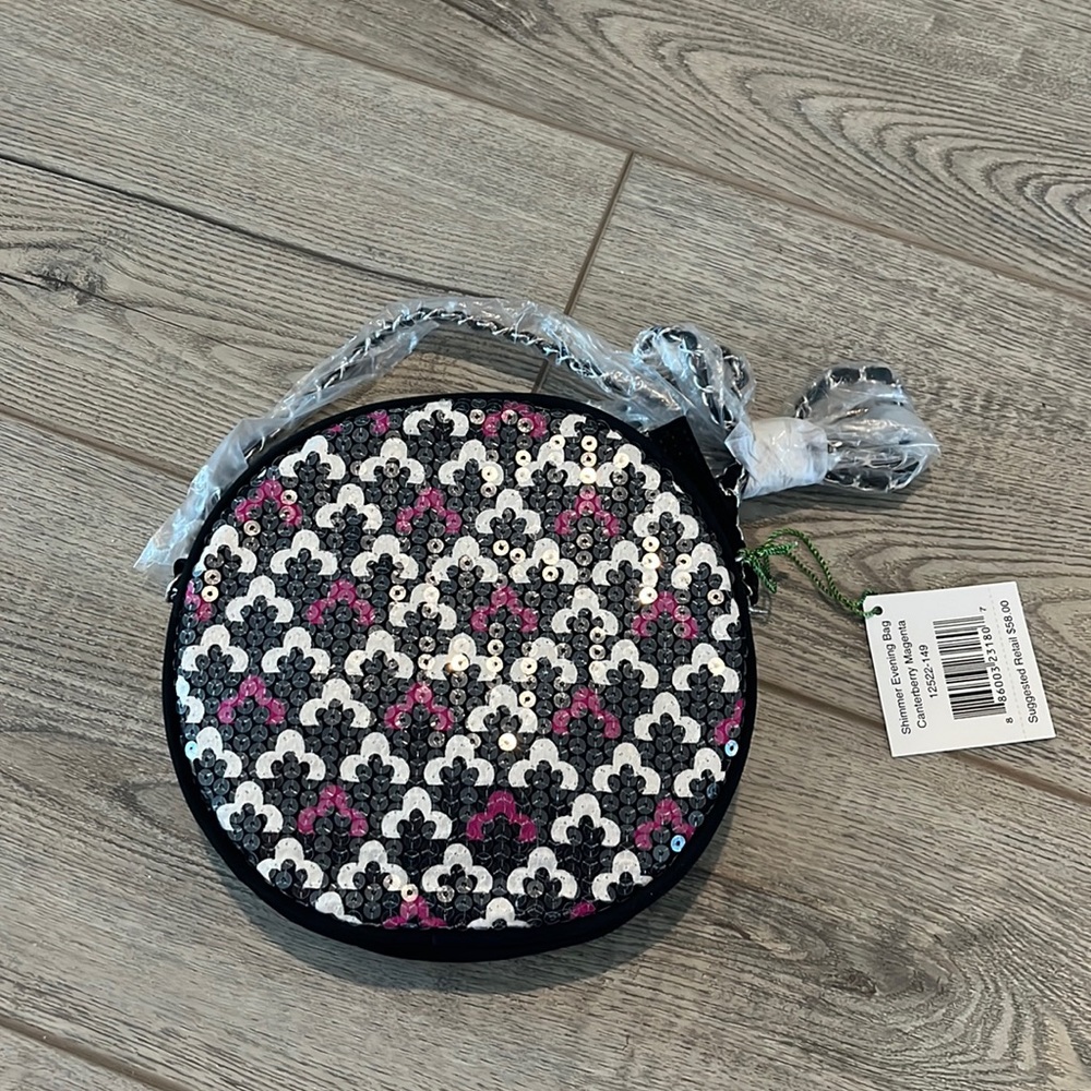 Vera Bradley Shimmer Evening Bag in Canterberry Magenta